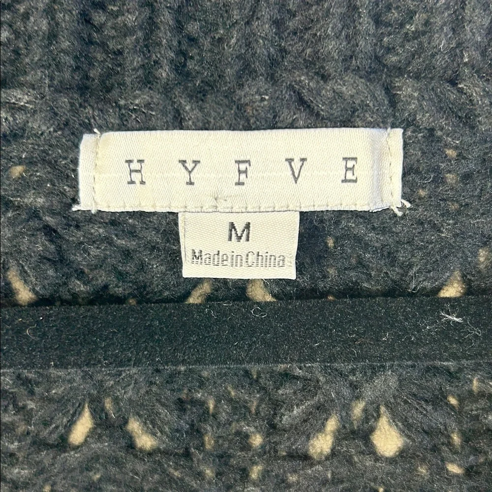 HYFVE Black and White Medium Open Knit Striped Cardigan New